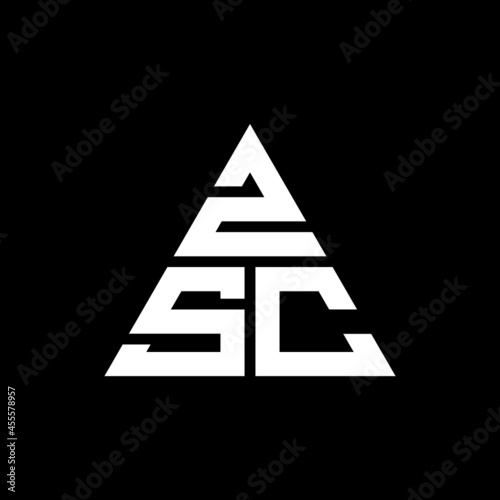 ZSC triangle letter logo design with triangle shape. ZSC triangle logo design monogram. ZSC triangle vector logo template with red color. ZSC triangular logo Simple, Elegant, and Luxurious Logo. ZSC  photo