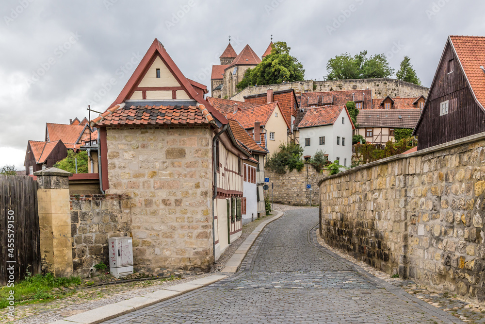 Quedlinburg, Germany. One of the streets in the historic center