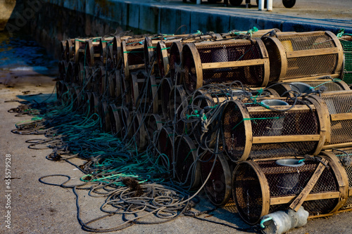 Fototapeta Naklejka Na Ścianę i Meble -  octopus fishing traps in laxe port