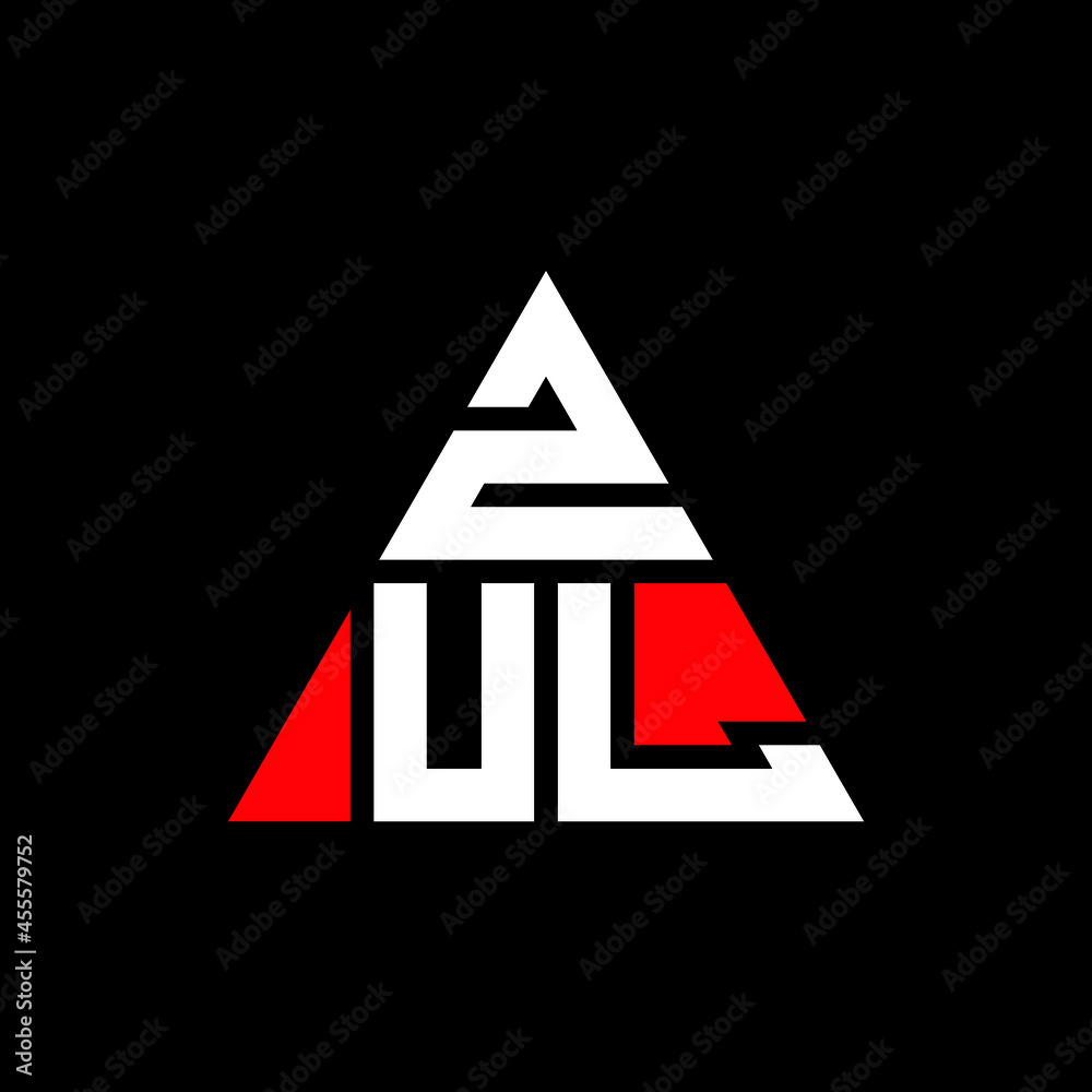 ZUL triangle letter logo design with triangle shape. ZUL triangle logo