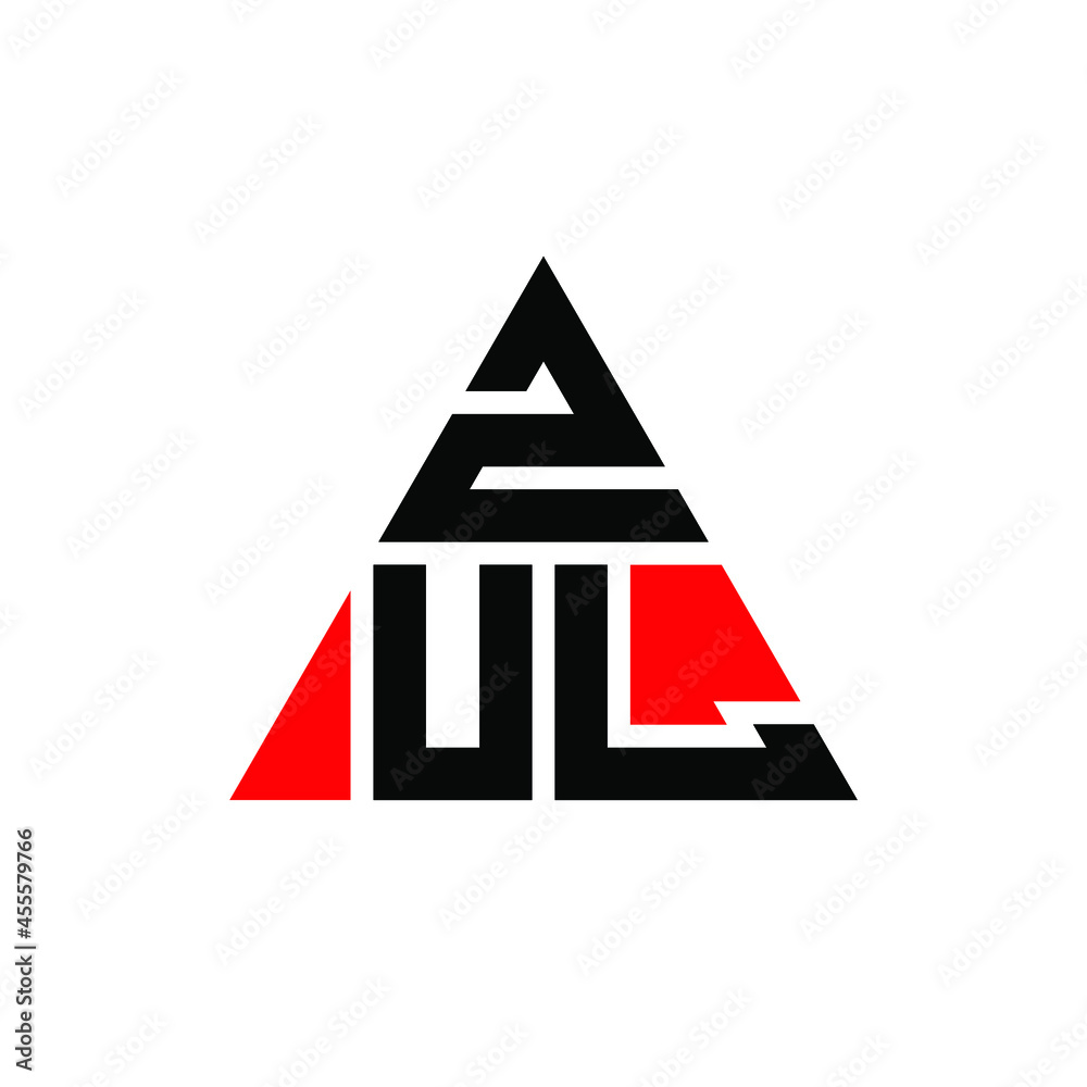 ZUL triangle letter logo design with triangle shape. ZUL triangle logo