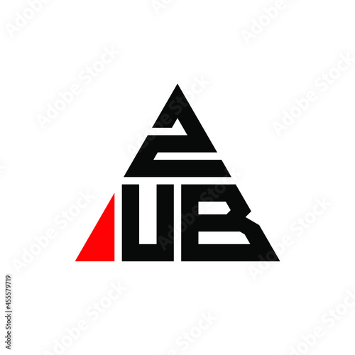 ZUB triangle letter logo design with triangle shape. ZUB triangle logo design monogram. ZUB triangle vector logo template with red color. ZUB triangular logo Simple, Elegant, and Luxurious Logo. ZUB 