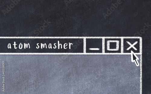 Obraz na plátně Chalk drawig of browser window with inscription atom smasher