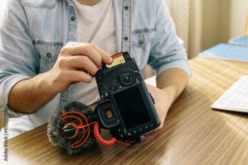 Man holding a camera photo