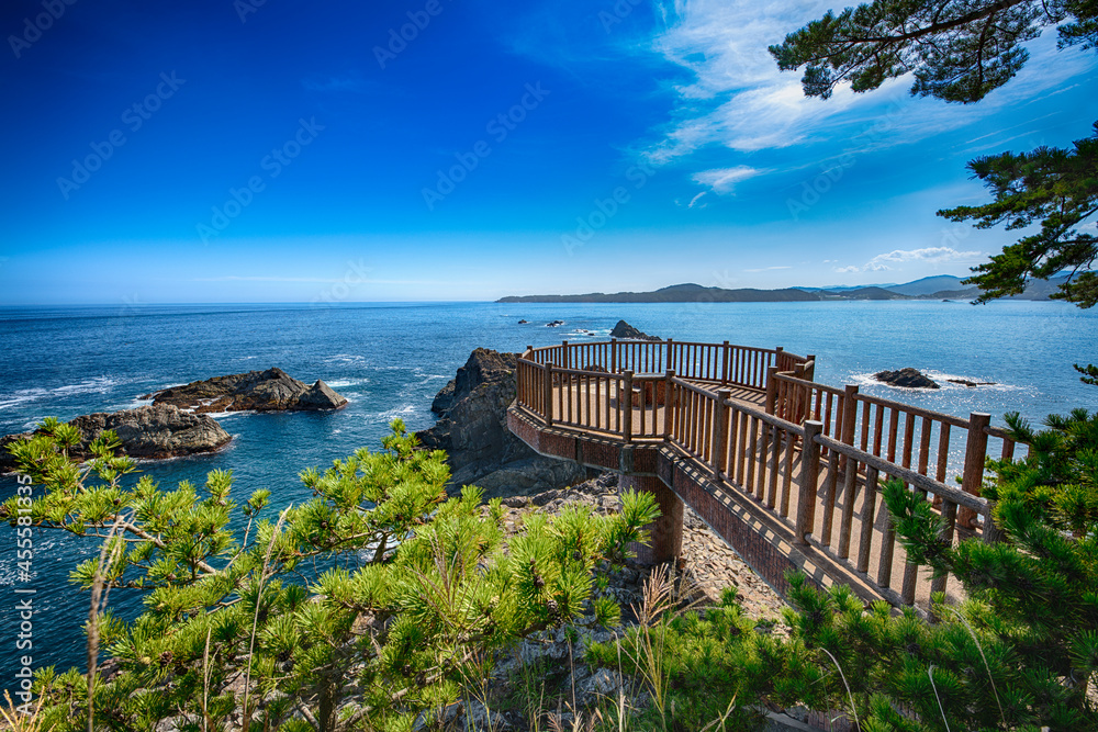 Obraz premium 日本岩手大船渡市碁石岬展望台