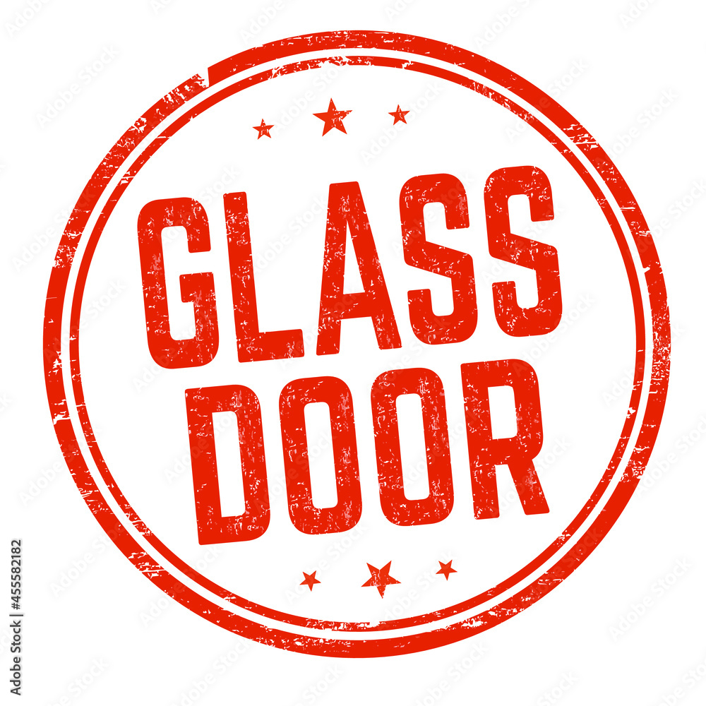 Glass door sign or stamp on white background, vector illustration Glass door sign or stamp on white background, vector illustration