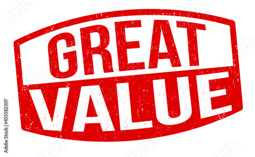 Great value sign or stamp on white background, vector illustration