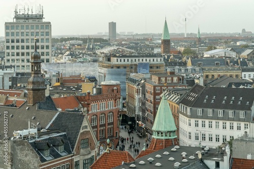 Copenhagen, Denmark. September 26, 2019: View of the city's architecture and colorful facades.