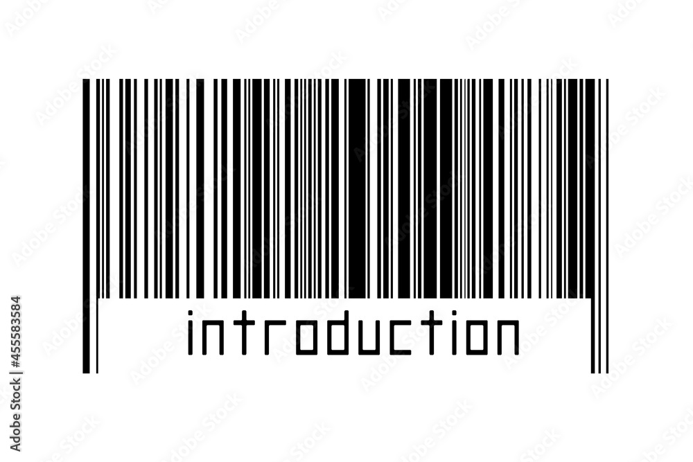 Digitalization concept. Barcode of black horizontal lines with ...
