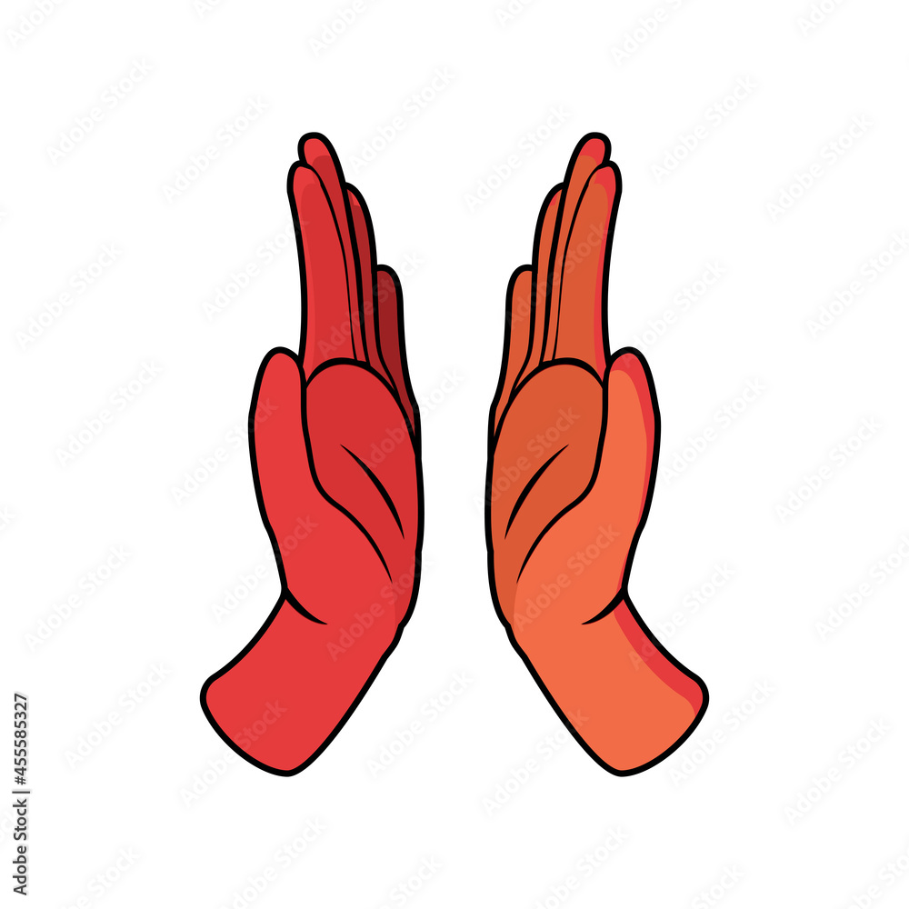 Pair of hands doing sign language Vector illustration Pair of hands doing sign language Vector illustration