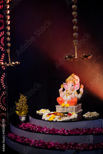 Statue of Ganesha hindu god photo