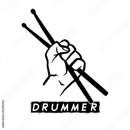 Print op canvas Drummer - drums player