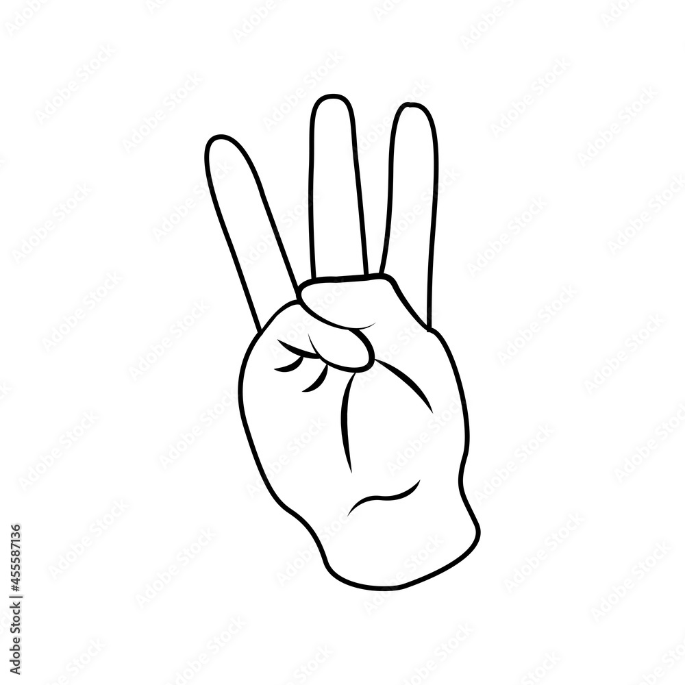 Isolated hand doing sign language Vector illustration Isolated hand doing sign language Vector illustration