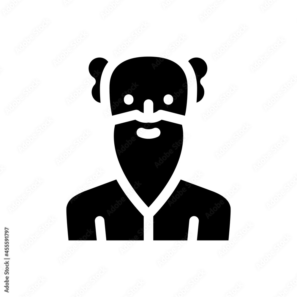 old age man glyph icon vector. old age man sign. isolated contour symbol black illustration