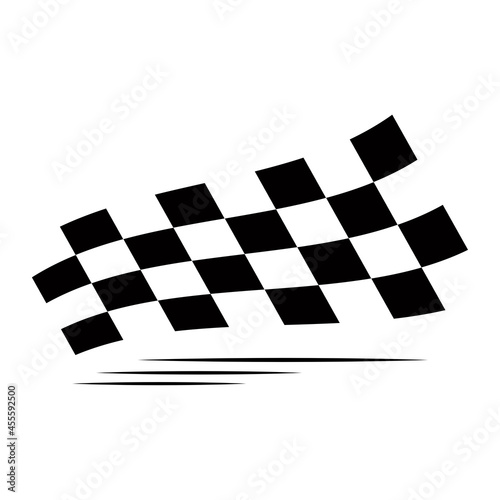 Race flag logo isolated on white background. Race flag logo for web site, app and logotype design. Creative art concept, vector illustration