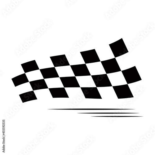 Race flag logo isolated on white background. Race flag logo for web site, app and logotype design. Creative art concept, vector illustration