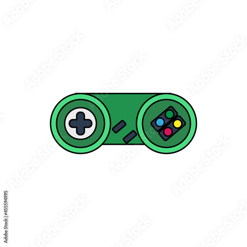 Isolated colored joystick icon with buttons Vector