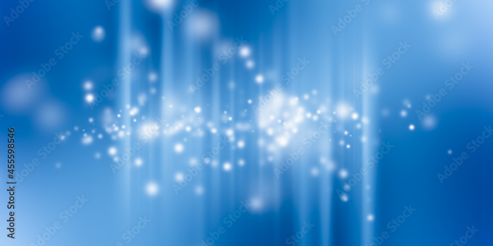 Obraz premium abstract blue backlit dust particles with lens flare glitter lights background.