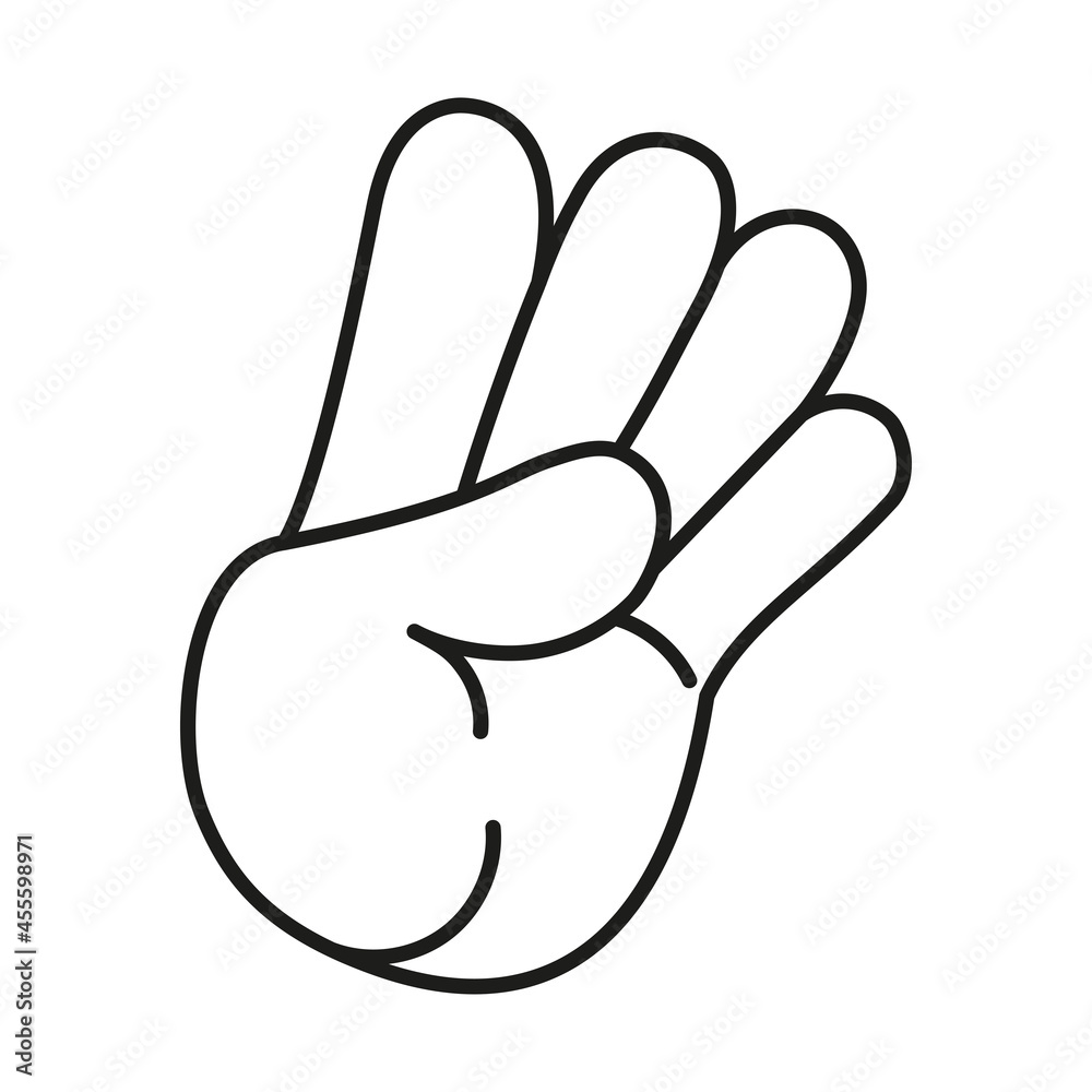 Obraz premium Isolated hand doing sign language Vector illustration