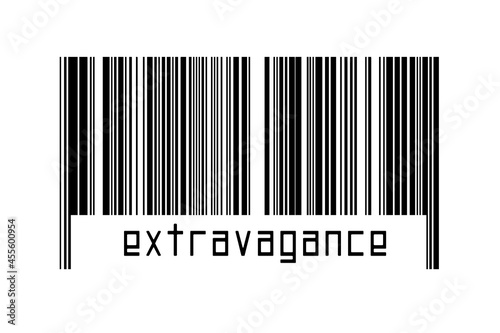Barcode on white background with inscription extravagance below
