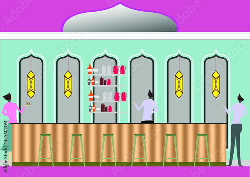 coffee bar showing vector image as a pattern in design and decoration