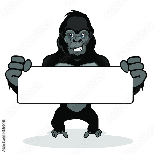 gorilla mascot cartoon in vector