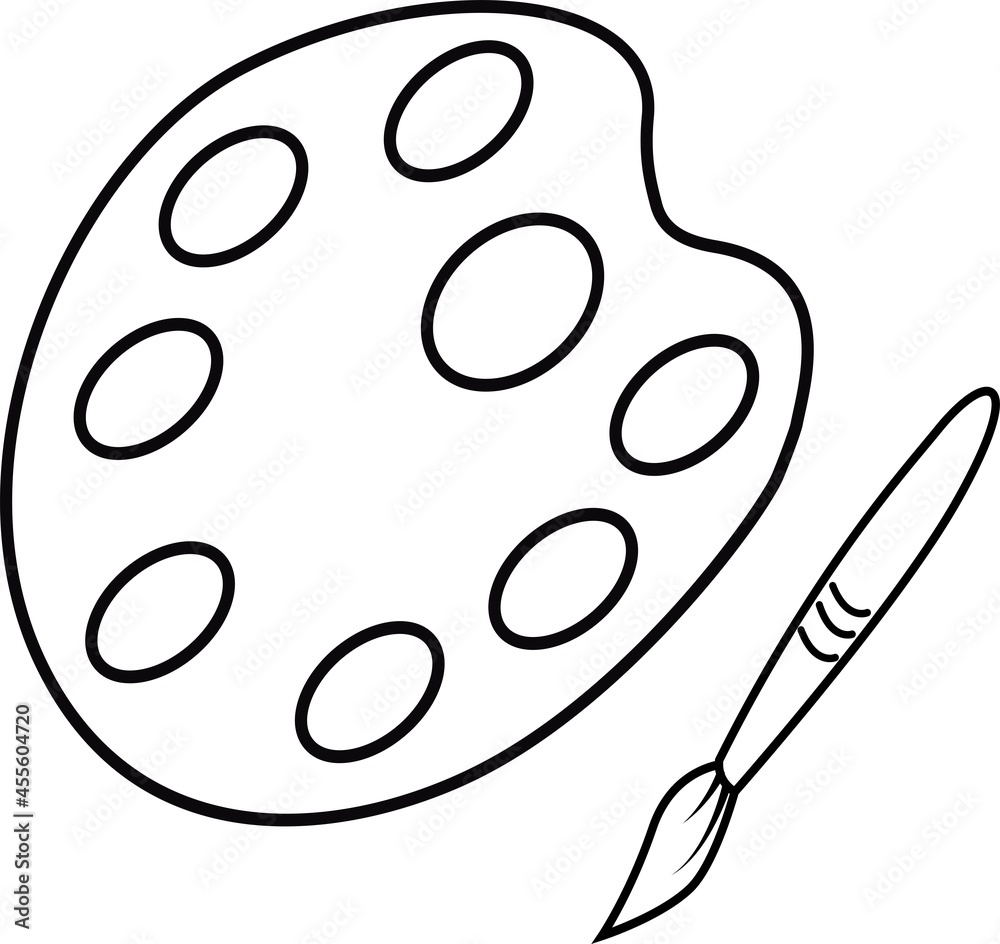 Fototapeta premium Vector illustration of paints and brushes.