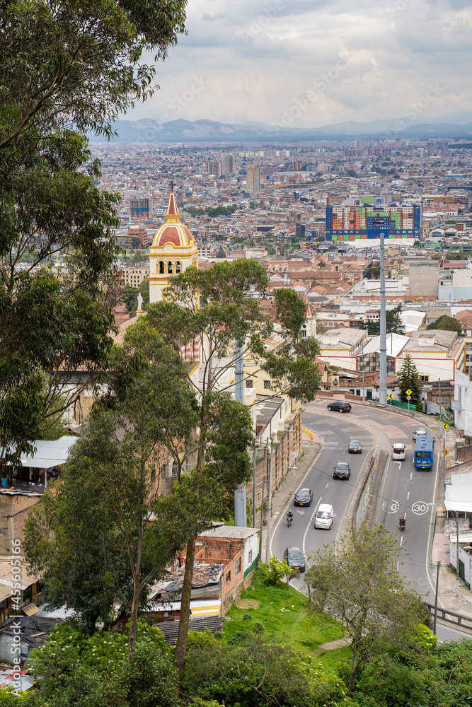 Bogota, Colombia, September 4, 2021, the Egipto district. The Circunvalar road along the Egipto district located.