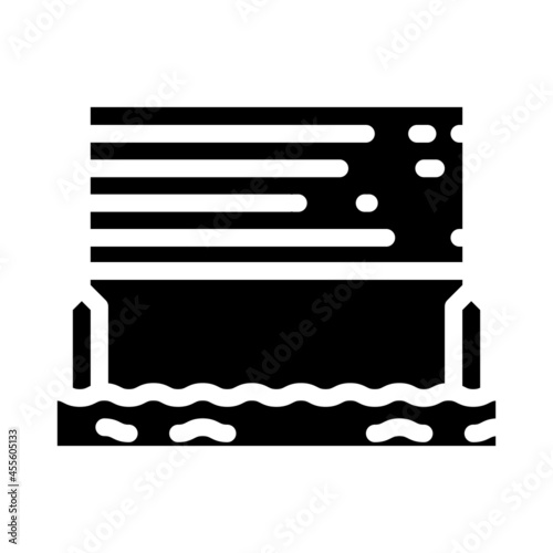 volleyball on water glyph icon vector. volleyball on water sign. isolated contour symbol black illustration