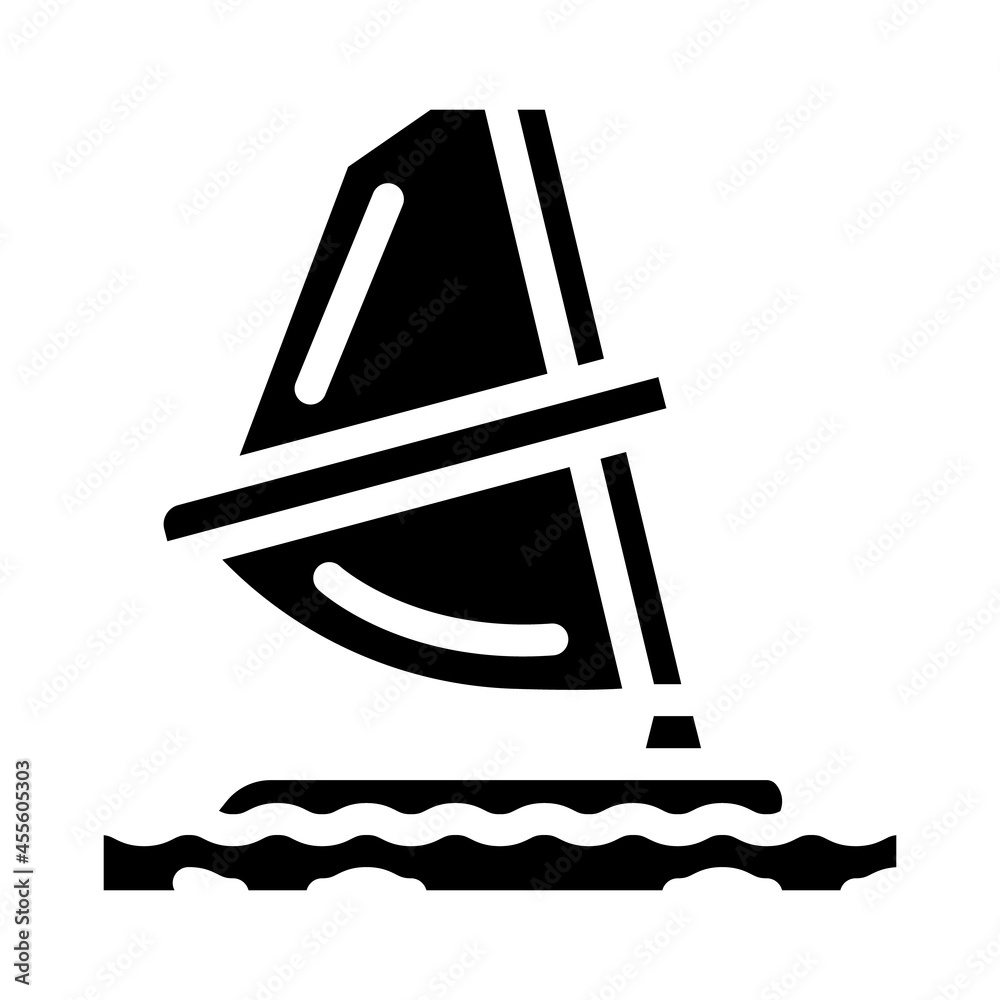 windsurfing water sport glyph icon vector. windsurfing water sport sign. isolated contour symbol black illustration windsurfing water sport glyph icon vector. windsurfing water sport sign. isolated contour symbol black illustration