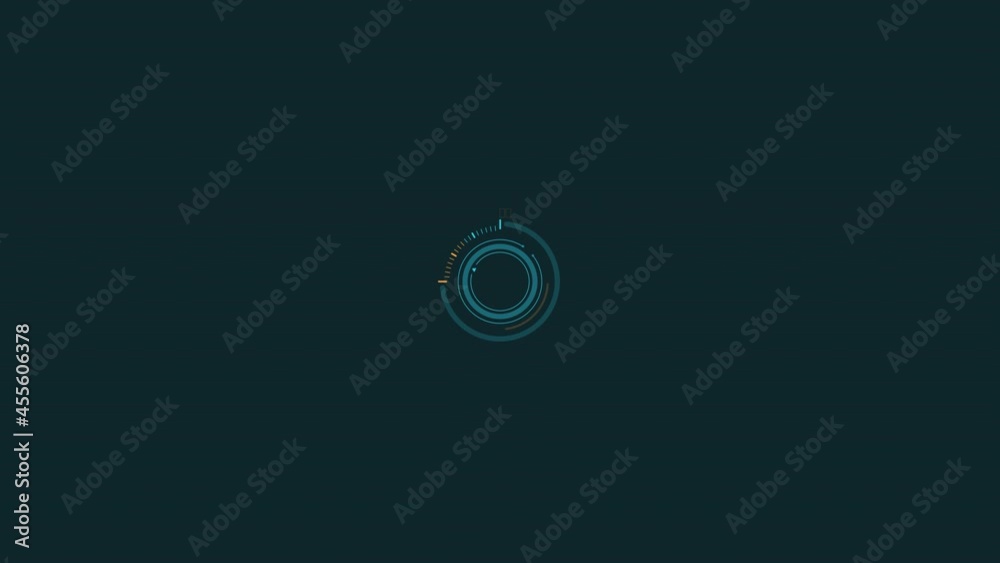 Animated HUD infographic element circle with division scale. Animated HUD infographic element circle with division scale.