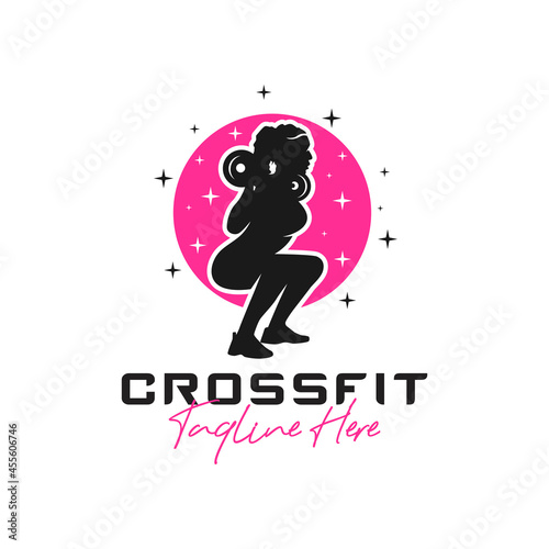 young women fitness sports inspiration illustration logo