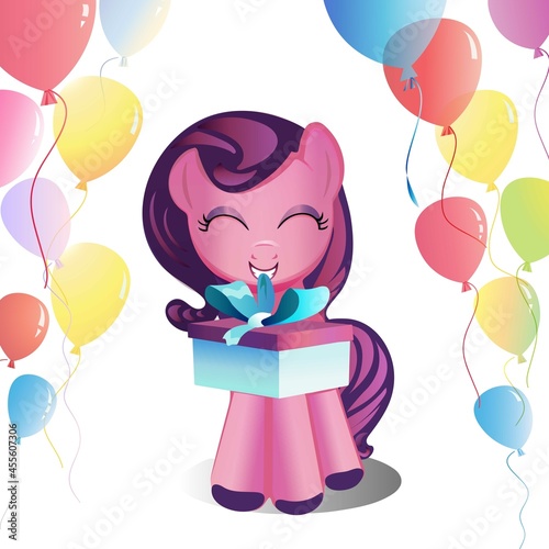 Foto Pony pink party. EPS format RGB . AI format RGB. JPG format RGB
