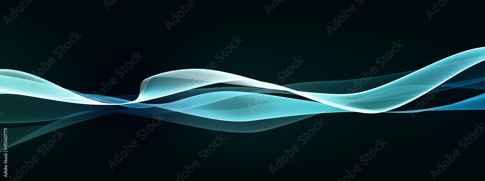 暗い背景に青く光る抽象的な波形の背景イラストstock Vector Adobe Stock