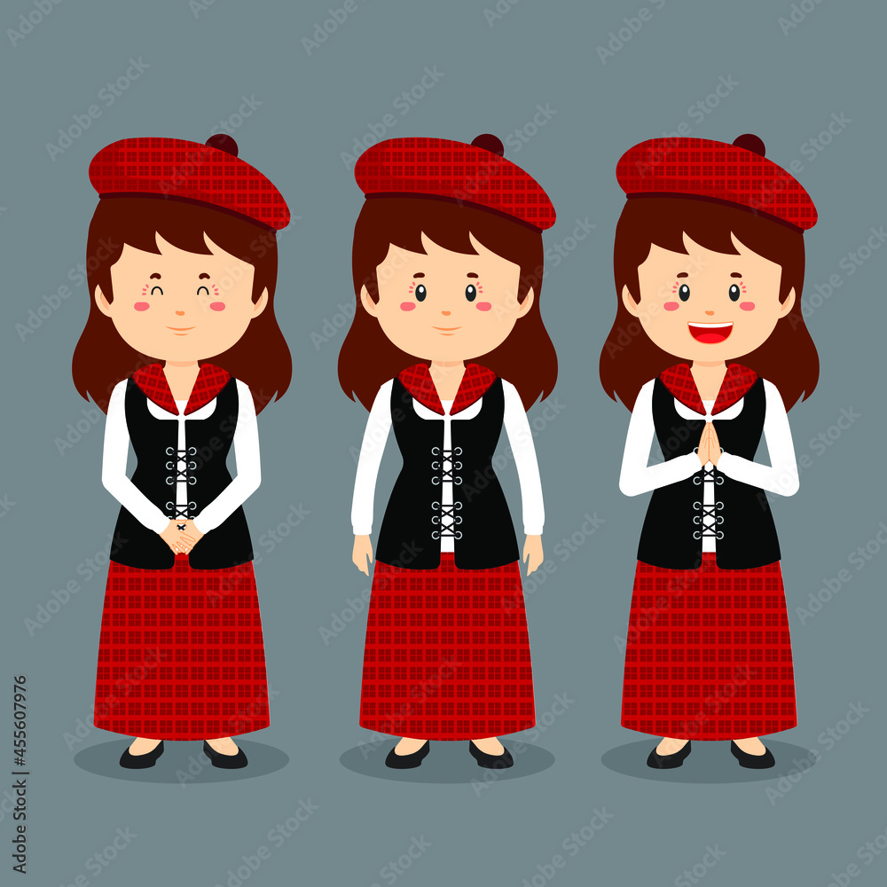 Scotland Character with Various Expression Scotland Character with Various Expression