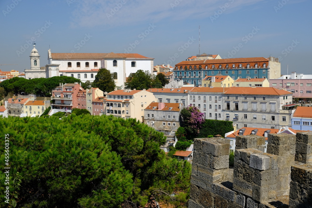 Portugal Lisbon - Castle of Sao Jorge overlooking the historical centre