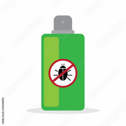 Green insect spray icon. Poisons bottles. Agriculture concept. White background. Vector illustration. Stock image.