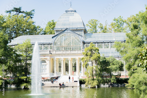 Crystal Palace seen from afar in Retiro, Madrid