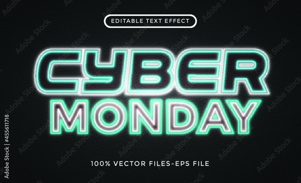 Obraz premium cyber monday editable text effect premium vectors