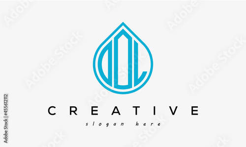 Water drop letter OOL logo initial template vector photo