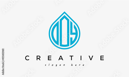 Water drop letter OOY logo initial template vector