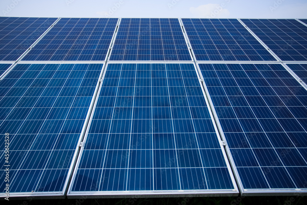 Close-up of solar panels against the sky. Natural energy Close-up of solar panels against the sky. Natural energy