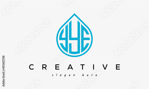 Water drop letter YYE logo initial template vector