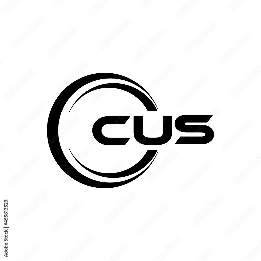 CUS letter logo design with white background in illustrator, vector ...