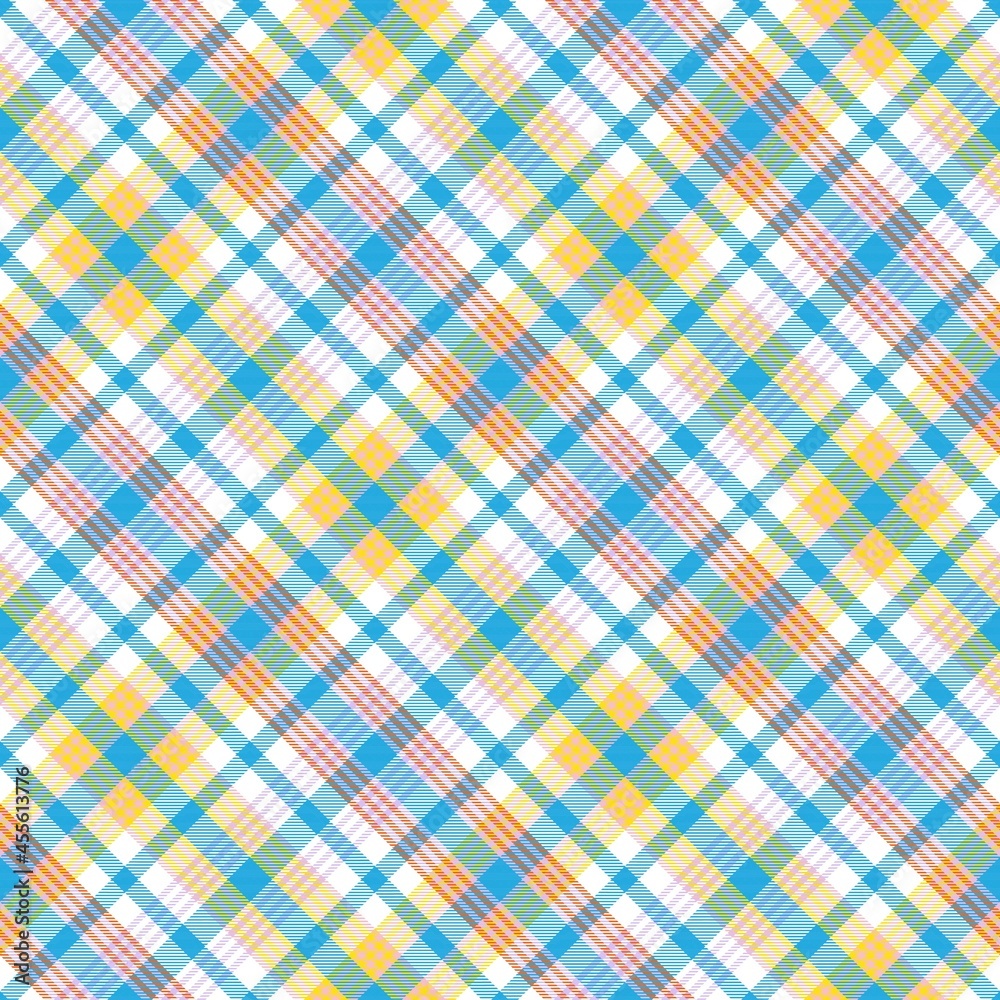 Rainbow Pastel Diagonal Plaid Tartan textured Seamless Pattern Design