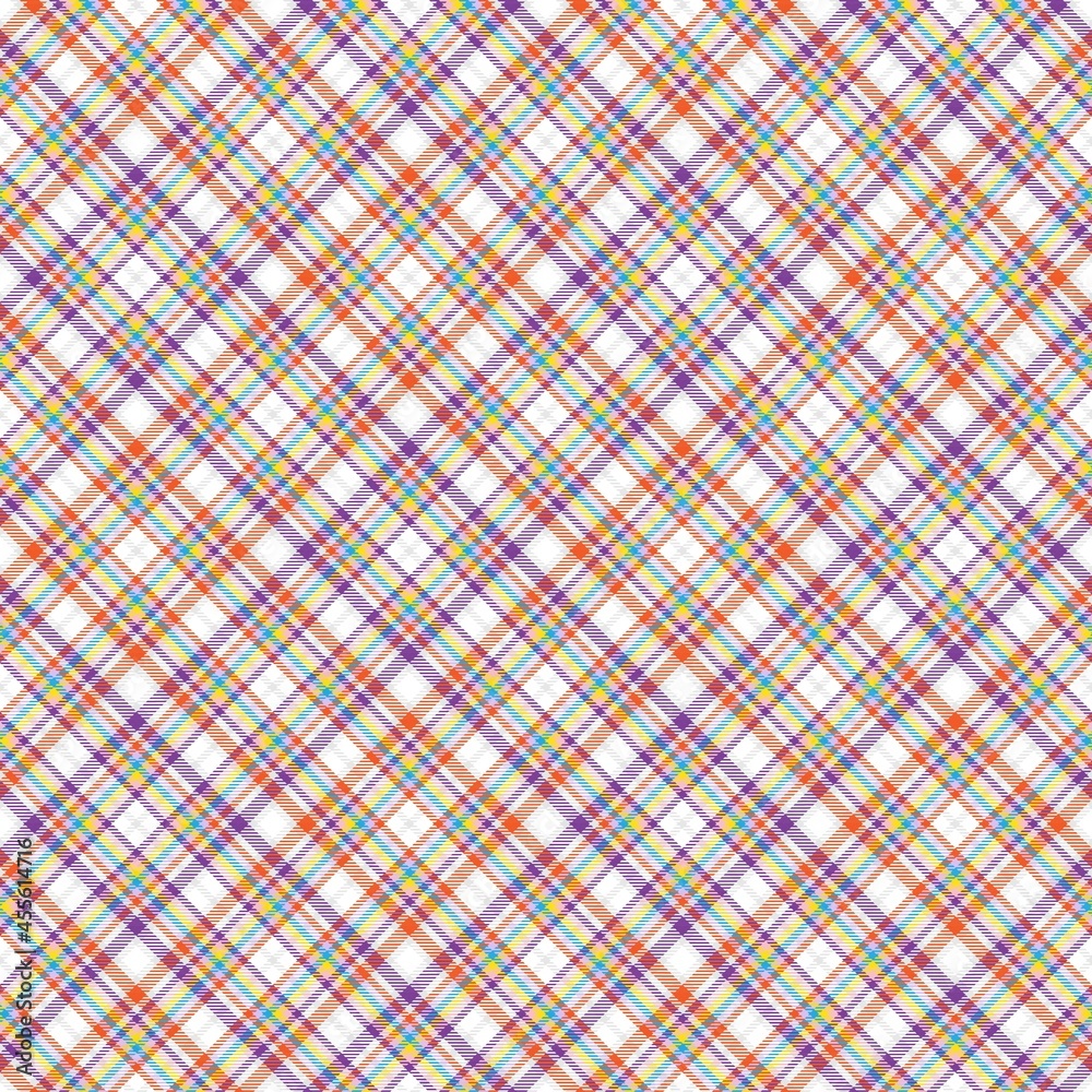 Rainbow Diagonal Plaid Tartan textured Seamless Pattern Design Rainbow Diagonal Plaid Tartan textured Seamless Pattern Design