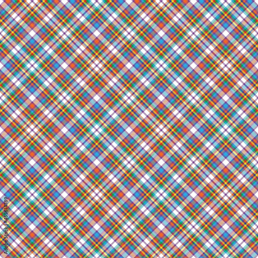 Rainbow Diagonal Plaid Tartan textured Seamless Pattern Design Rainbow Diagonal Plaid Tartan textured Seamless Pattern Design