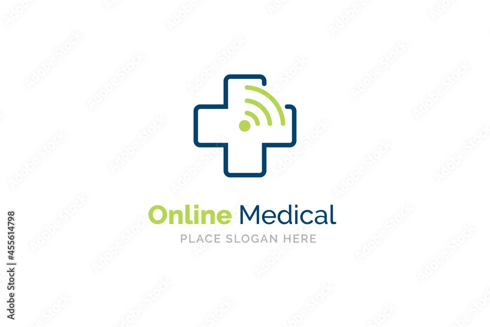 Online medical logo design template. Health and medicine symbol