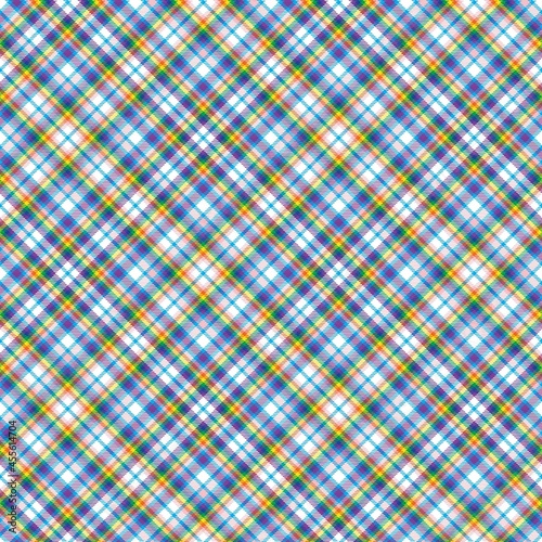 Rainbow Diagonal Plaid Tartan textured Seamless Pattern Design