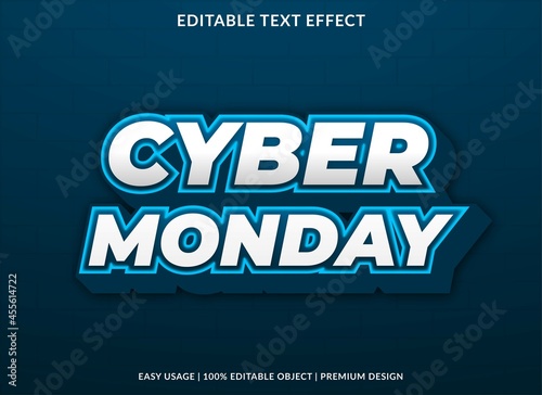 cyber monday text effect editable template use for business logo and brand